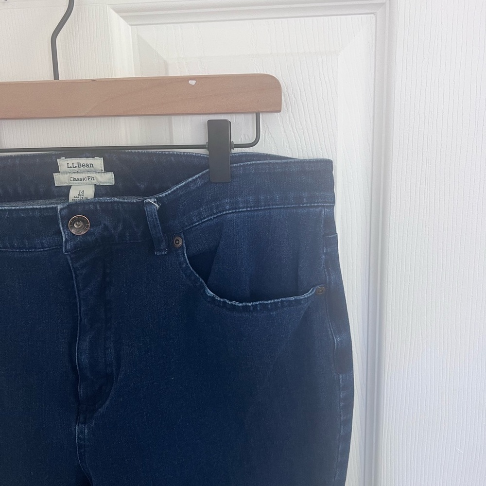 L.L. Bean Dark Indigo Straight Leg Jeans - Picture 3 of 9
